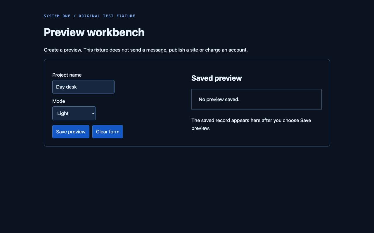Actual fixture screenshot when the run stopped for agent review.